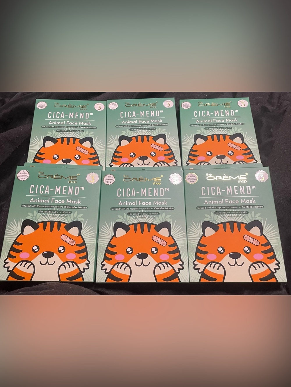Cica-Mend Orange Tiger Animal Face Mask - 3 Pack